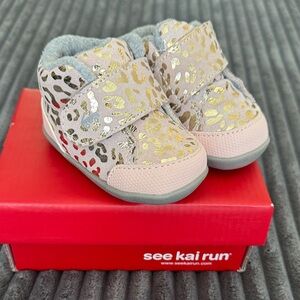 See Kai Run Gold and Pink Baby Shoes